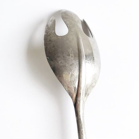 Vintage Silver Serving Fork MCM Serveware Formal Dining Wedding Serving Piece - Picture 6 of 10